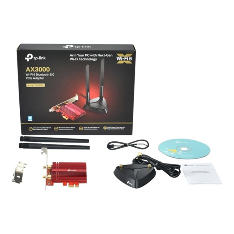 AX3000 Wi-Fi 6 Bluetooth 5.0 PCI Express Adapter 2402Mbps at 5 GHz + 574Mbps at2.4 GHz Include High 