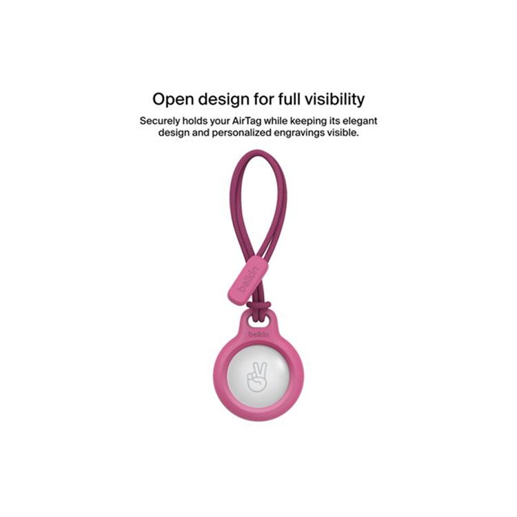 BELKIN AirTag Holder with Strap Pink