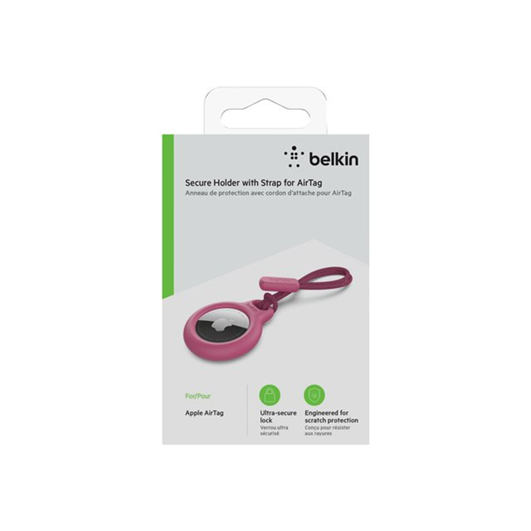 BELKIN AirTag Holder with Strap Pink