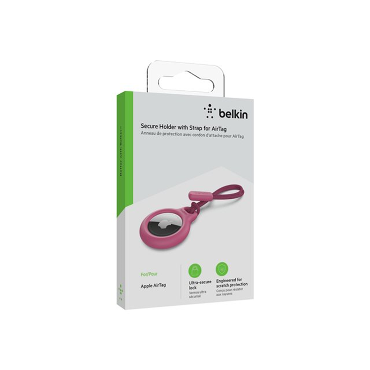 BELKIN AirTag Holder with Strap Pink