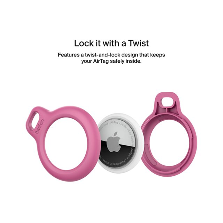 BELKIN AirTag Holder with Strap Pink