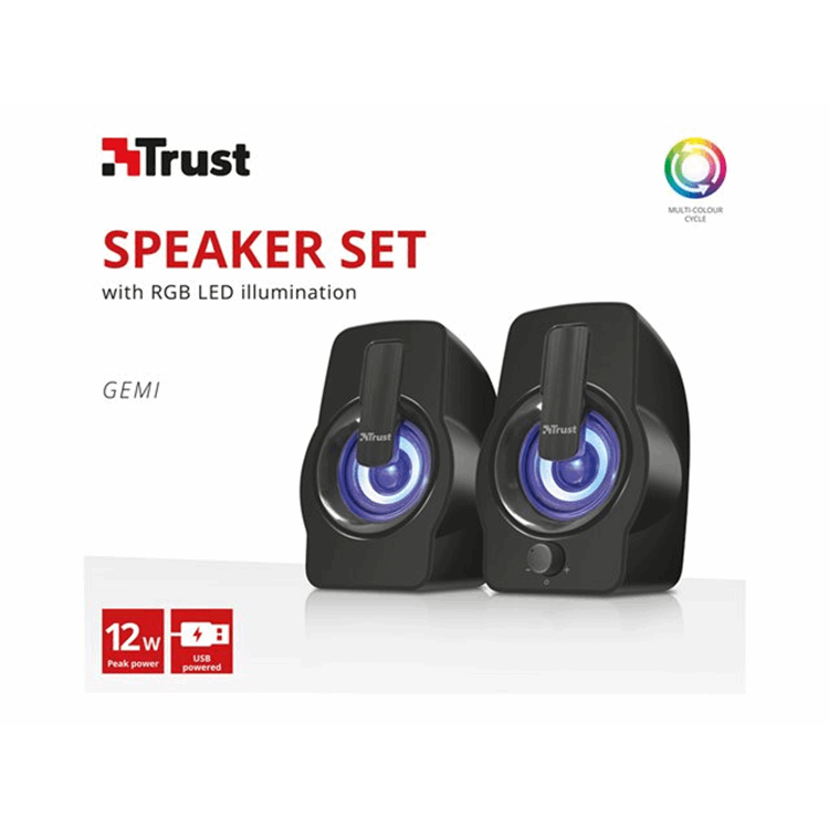 Gemi RGB 2.0 Speaker Set - black