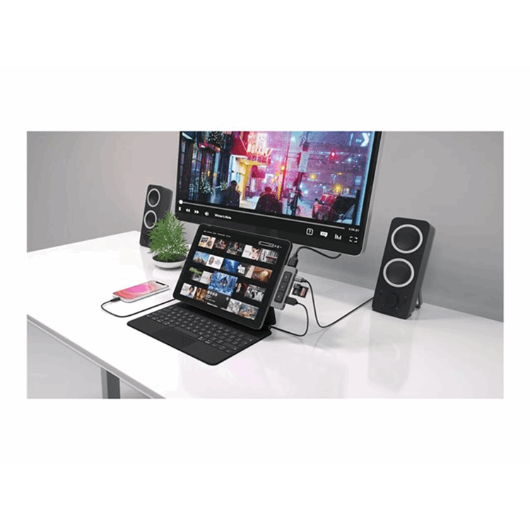 HYPERDRIVE(R) MEDIA 6-IN-1 USB-C HUB FOR IPAD PRO/AIR