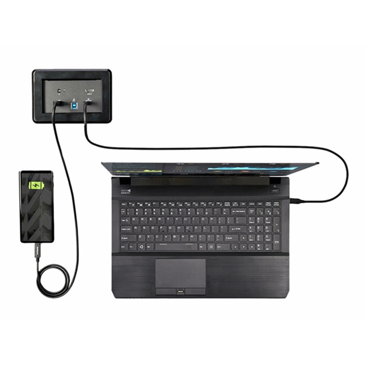 In-Table Conference Room Laptop Dock