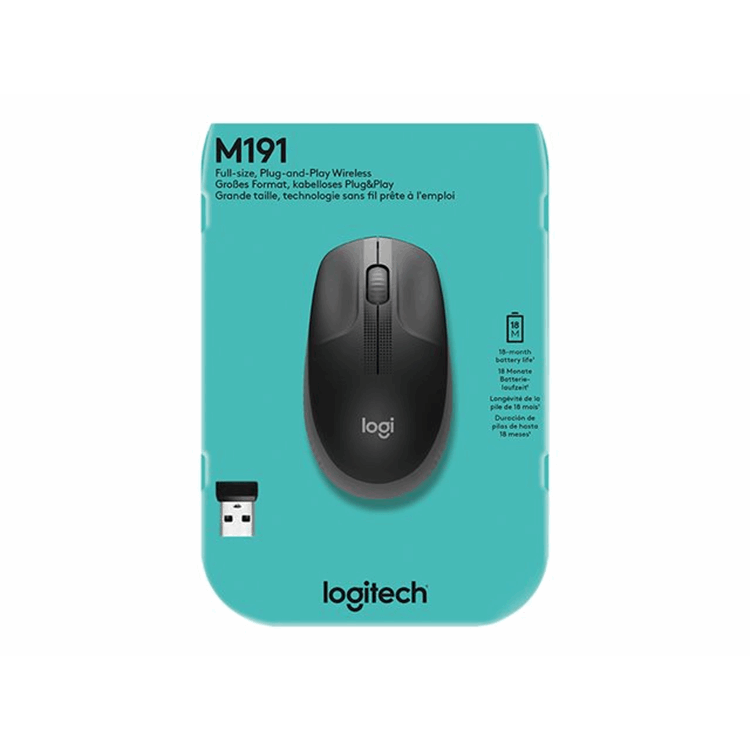 M190 Full-size wireless mouse - CHARCOAL