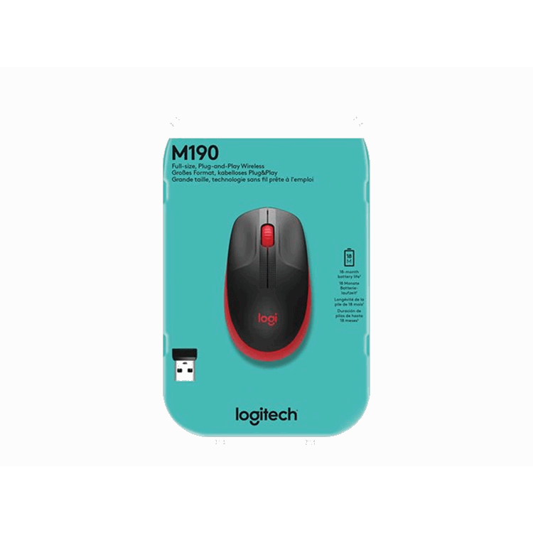 M190 Full-size wireless mouse RED EMEA