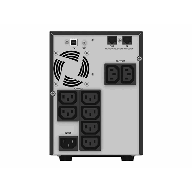 Mantis II Tower AVR sinewave 750VA/450W-RJ45 protection-W/IEC sockets * 4pcs-IEC cables * 2pcs-LCD d