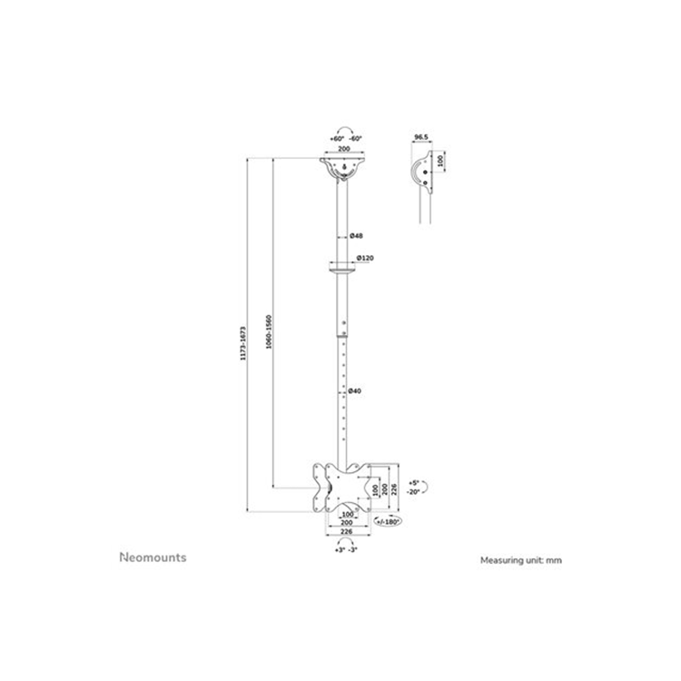 NEOMOUNTS Back-to-Back Ceiling Mount