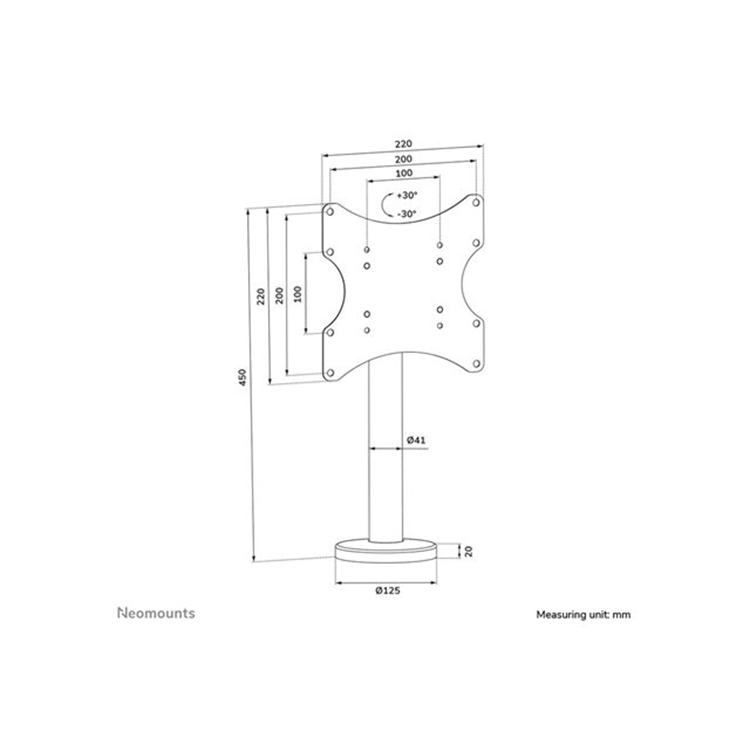 Neomounts TV Desk Mount (grommet)