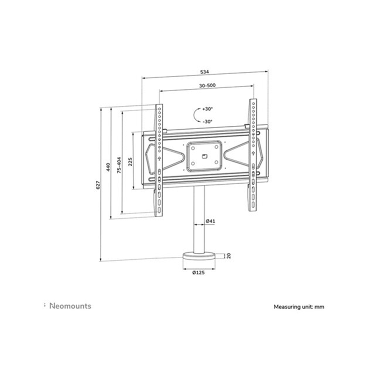 NEOMOUNTS TV DESK MOUNT (GROMMET)