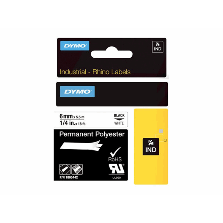 RHINO 6 MM PERM POLY BLACK ON WHITE