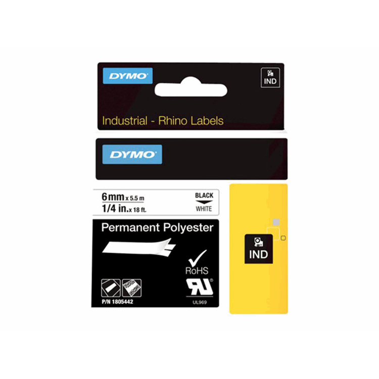 RHINO 6 MM PERM POLY BLACK ON WHITE