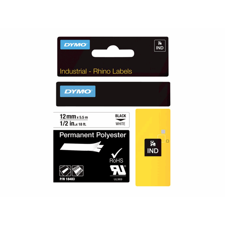 RHINO TAPE PERM. POLYESTER 12MM WIT