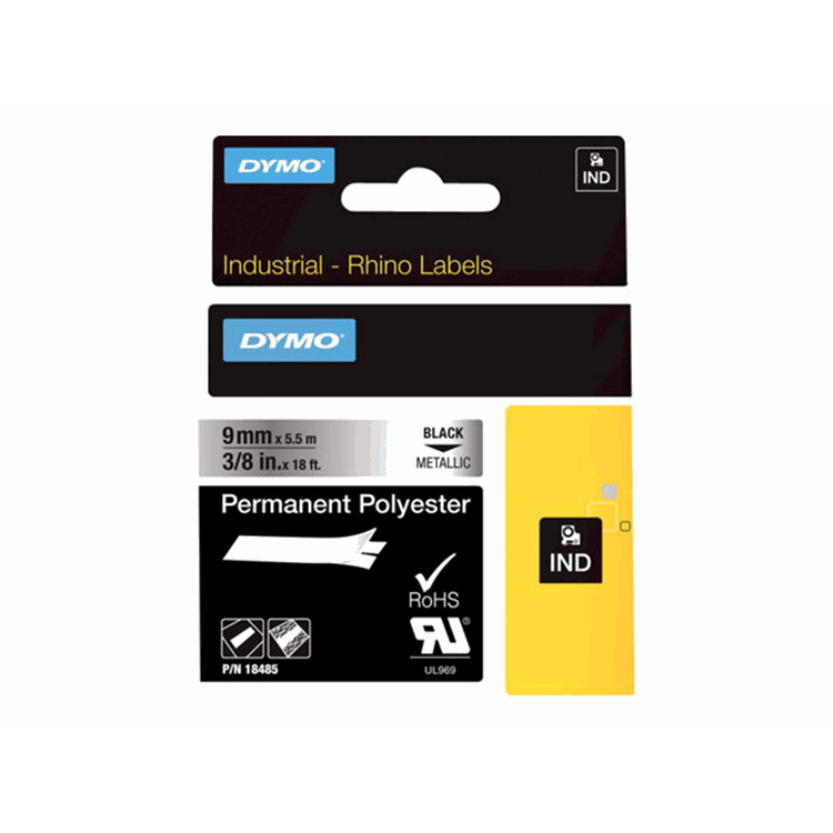 RHINO TAPE PERM. POLYESTER 9MM METALL. RHINO TAPE PERM. POLYESTER 9MM METALL.