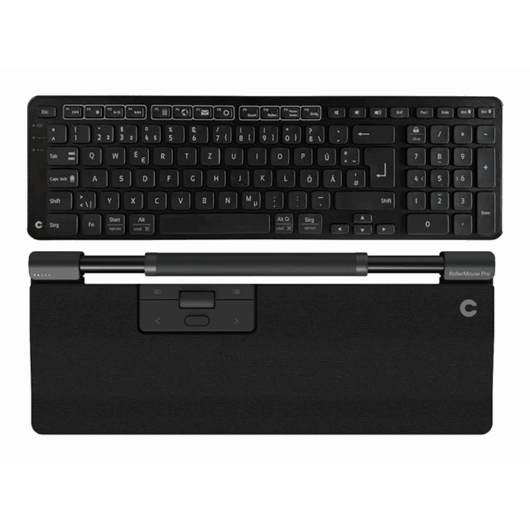 RollerMouse Pro WL Regular Vegan leather + Balance Keyboard BK DE WL