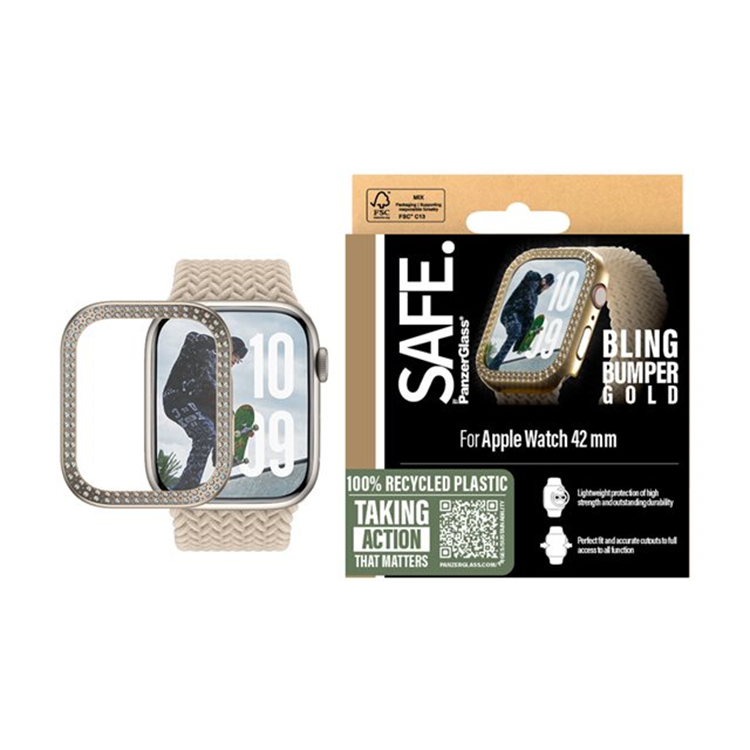 SAFE by PG Scrn Bump Gold Watch 45mm