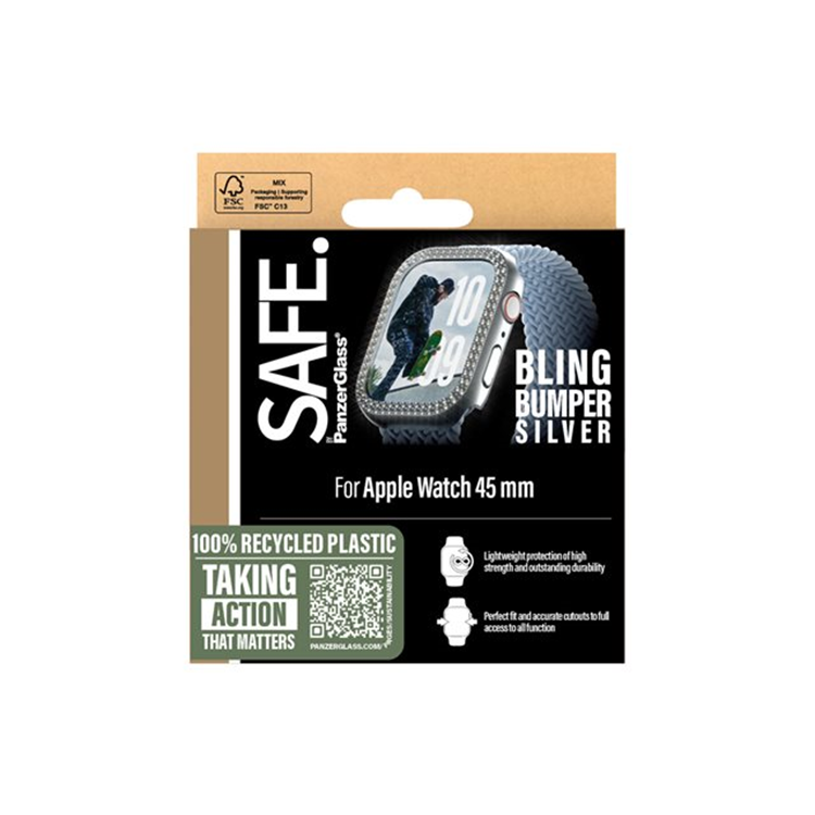SAFE by PG Scrn Bump Silv Watch 45mm