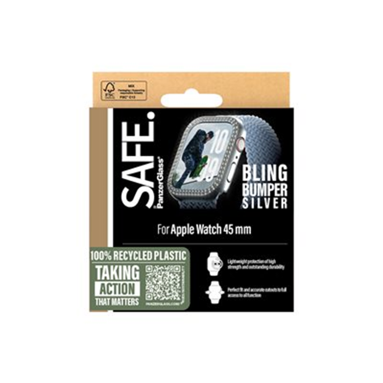 SAFE by PG Scrn Bump Silv Watch 45mm