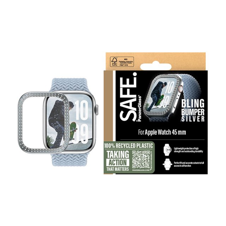 SAFE by PG Scrn Bump Silv Watch 45mm
