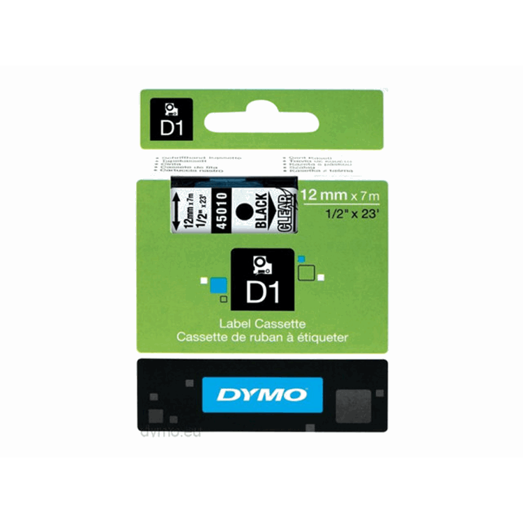 TAPE 12MMX7M ZWART/TRANSPARANT