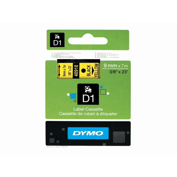 TAPE 9MMX7M ZWART/GEEL