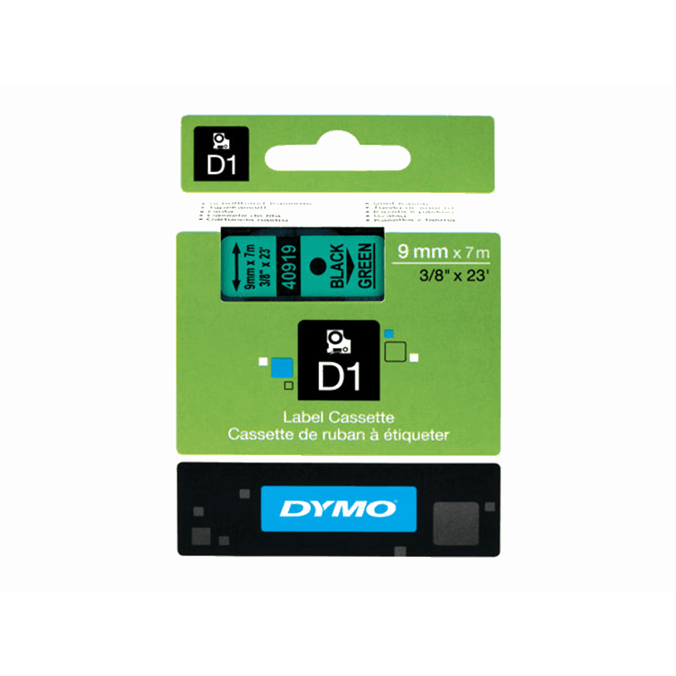 TAPE 9MMX7M ZWART/GROEN