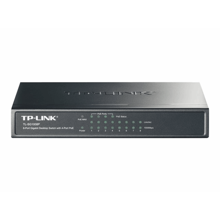 TL-SG1008P 8-Port Gigabit Desktop PoE Switch 8 10/100/1000Mbps RJ45 ports including 4 PoE ports stee
