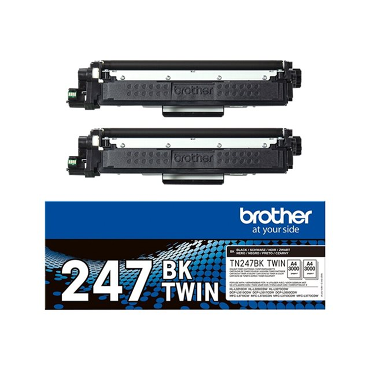 TN-247BKTWIN Black Toner Cartridge ISO 2