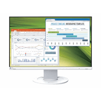 Flexscan/ 23 Inch Widescreen/ 1920 x 1200/ White/ IPS/ 5MS/ 250 cd/m2/ 1000:1/ Speakers/ USB 3.1/ LE