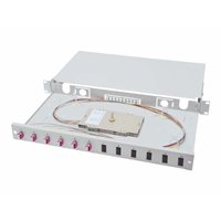 FO splice box, 1U, equipped, 6x LC DX, O FO splice box, 1U, equipped, 6x LC DX, O