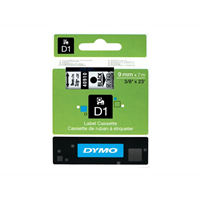 TAPE 9MMX7M ZWART/TRANSPARANT