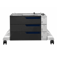 HP 3x500-Sheet Paper Feeder and Stand provides 1500 sheet input capacity.