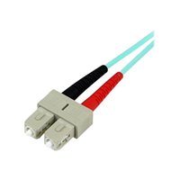 1M 10 GB AQUA FIBER PATCH CABLE LC/SC