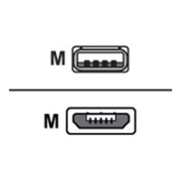 USB CABLE - USB A USB B BLACK RIGHT ANGL