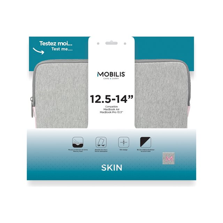 Skin Memory Foam Sleeve 12.5-14i - Greyand Pink